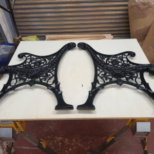 REFURBISHED Heavy Cast Iron Bench Ends - Sand Blasted - Powder Coated Black